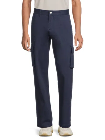 Shop Wesc Men's Relaxed Fit Cargo Pants In Blue