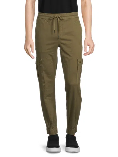 Shop Wesc Men's Slim Fit Utility Joggers In Olive Night