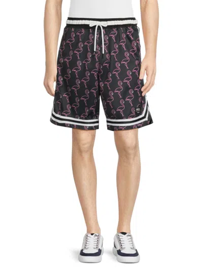 Shop Wesc Men's Flamingo Basketball Shorts In Black