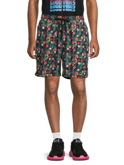 Shop Wesc Men's Austin Floral Drawstring Shorts In Neutral