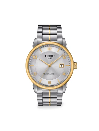 Shop Tissot T Classic 41mm Two Tone Stainless Steel Automatic Bracelet Watch In Silver