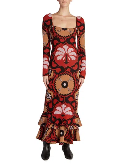Shop Johanna Ortiz Women's Artful Dream Midi Dress In Suzan Imarsala Black Lila