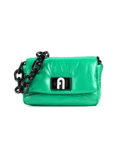 Shop Furla Women's Puff Chain Shoulder Bag In Jolly Green
