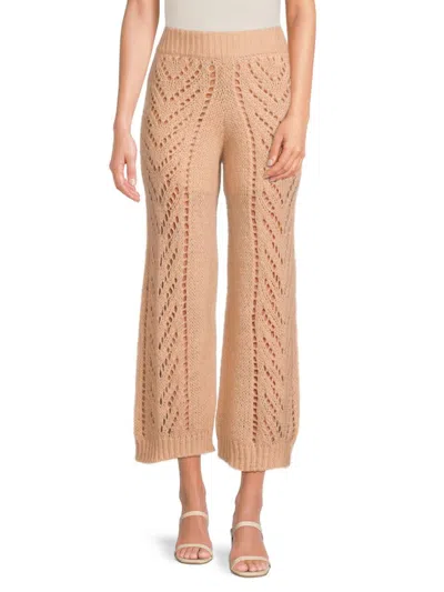 Shop Red Valentino Women's Patterned Knit Pants In Camel