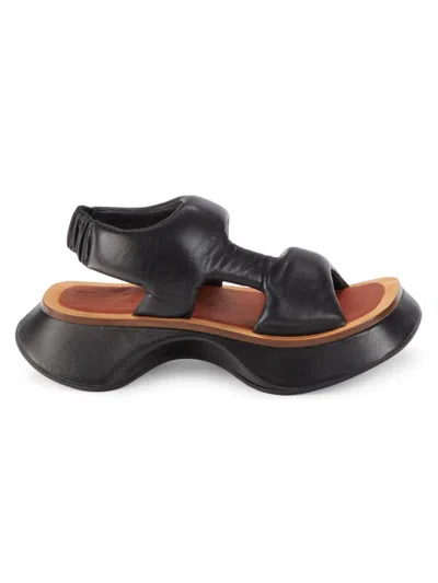 Shop Proenza Schouler Women's Leather Platform Sandals In Black