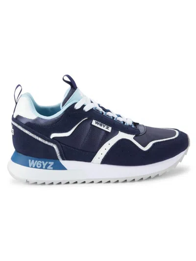 Shop W6yz Men's Bob Colorblock Sneakers In Blue