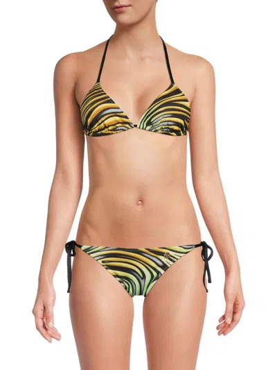 Shop Roberto Cavalli Women's 2-piece Print Bikini Set In Tiger