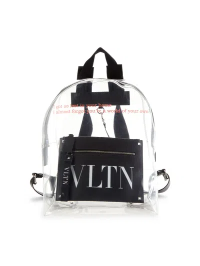 Shop Valentino Men's Transparent Pvc Backpack In Black