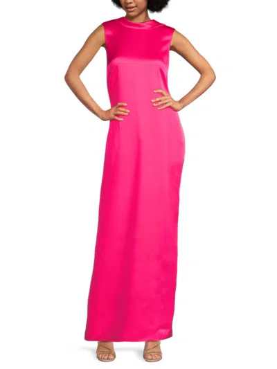 Shop Versace Women's Open Back Satin Cocktail Dress In Tropical Pink