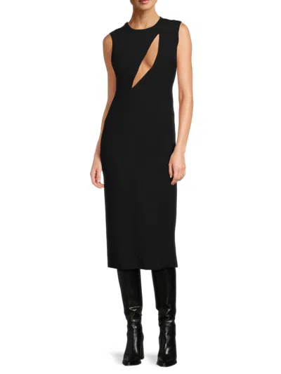 Shop Versace Women's Enver Cutout Midi Dress In Black