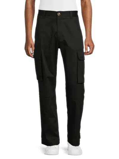 Shop Versace Men's Solid Cargo Pants In Black