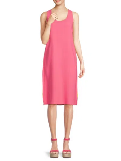 Shop Piazza Sempione Women's Contrast Trim Slip Dress In Pink