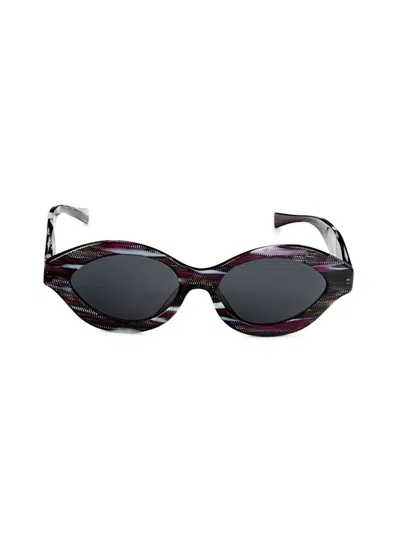 Shop Alain Mikli Women's 55mm Oval Sunglasses In Black