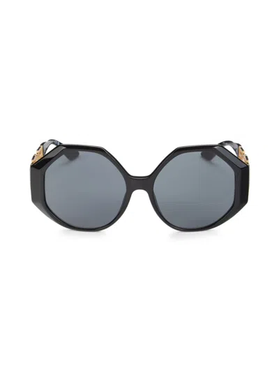 Shop Versace Women's 59mm Geometric Sunglasses In Black Grey
