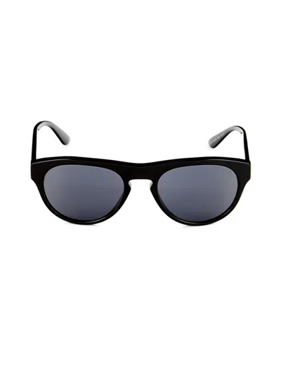 Shop Giorgio Armani Women's 55mm Round Sunglasses In Black Blue
