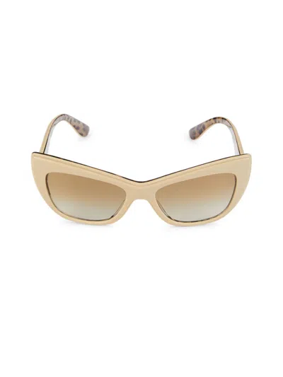 Shop Dolce & Gabbana Women's 54mm Cat Eye Sunglasses In Light Brown