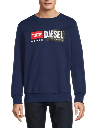 Shop Diesel Men's S-girk-cuty Logo Sweatshirt In Blue