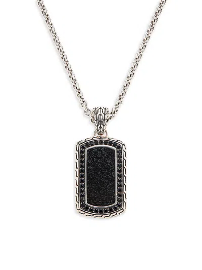 Shop John Hardy Classic Chain Sterling Silver, Treated Sapphire, Obsidian & Volcanic Stone Pendant Necklace