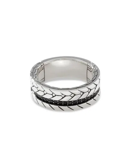 Shop John Hardy Men's Modern Chain Sterling Silver, Spinel & Treated Black Sapphire Ring