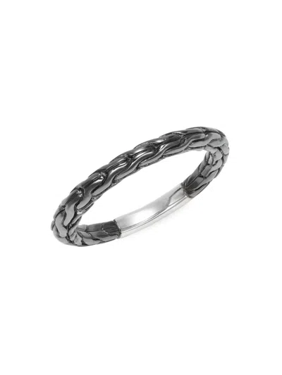 Shop John Hardy Women's Black Rhodium Plated & Sterling Silver Braided Ring