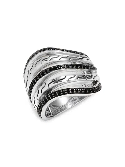 Shop John Hardy Women's Sterling Silver, Sapphire & Spinel Wave Ring