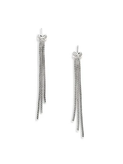 Shop John Hardy Women's Classic Chain Sterling Silver & 0.12 Tcw Diamond Chandelier Earrings