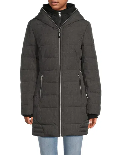 Shop Ookpik Women's Sky Dual Layer Puffer Coat In Charcoal