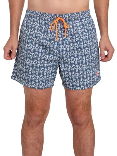 Shop North Sails Men's Nacy Print Drawstring Swim Shorts In Blue