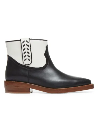 Shop Gabriela Hearst Women's Reza Western Leather Ankle Boots In Black Multicolor