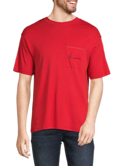 Shop Scotch & Soda Men's Relaxed Fit Pocket Tshirt In Red