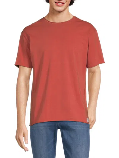 Shop Scotch & Soda Men's Raw Edge Tshirt In Red Skies