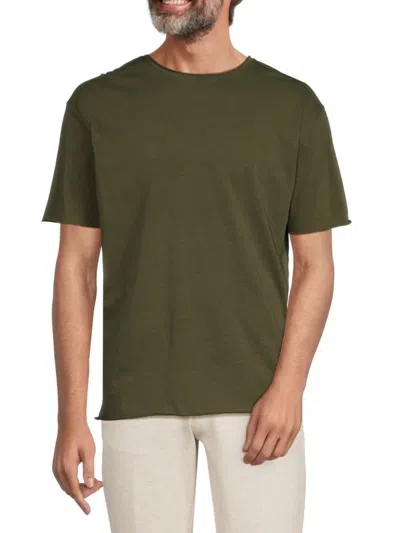 Shop Scotch & Soda Men's Raw Edge T Shirt In Field Green