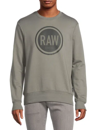 Shop G-star Raw Men's Circle Logo Sweatshirt In Grey