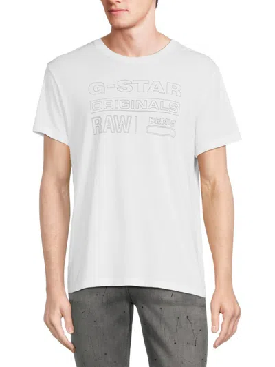 Shop G-star Raw Men's Originals Logo T Shirt In White
