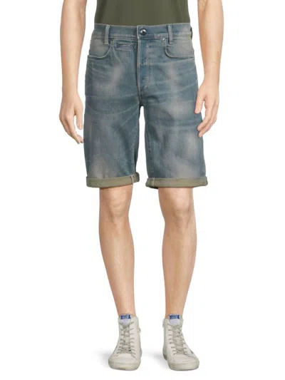 Shop G-star Raw Men's D-staq 3d Faded Denim Shorts In Medium Blue