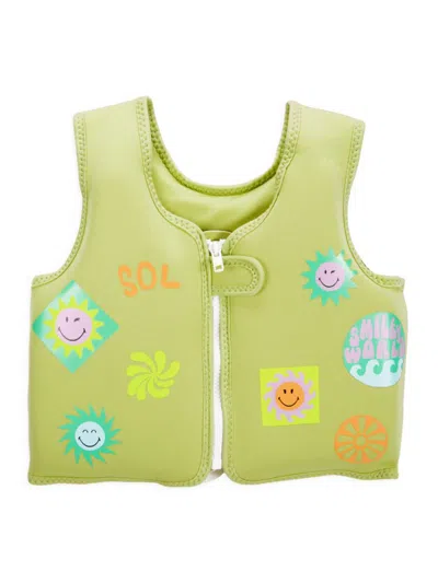 Shop Sunnylife Little Girl's 1-2 Smiley Swim Vest In Neutral