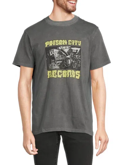 Shop Neuw Denim Men's Poison City Records Graphic Tee In Graphite