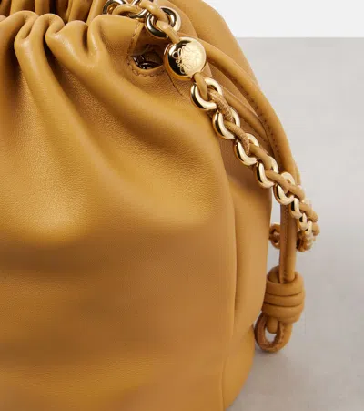Shop Loewe Flamenco Small Leather Bucket Bag In Brown