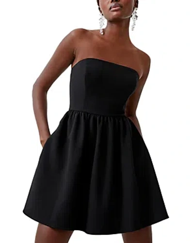 Shop French Connection Whisper Strapless Mini Dress In Blackout