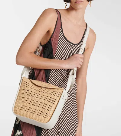 Loewe Hammock Small Raffia Shoulder Bag In Beige