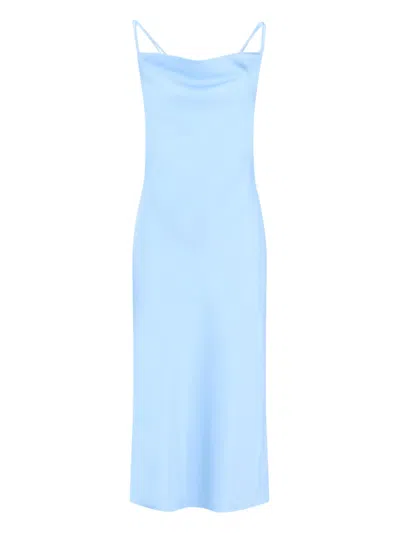 Shop Rotate Birger Christensen Slip Midi Dress In Light Blue