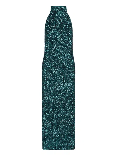 Shop Rotate Birger Christensen Sequin Maxi Dress In Green