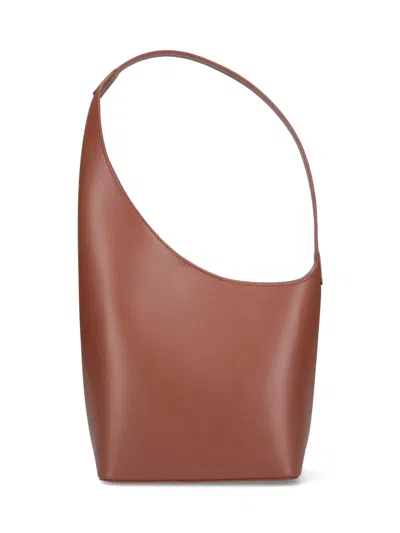 Shop Aesther Ekme "demi Lune" Mini Shoulder Bag In Brown