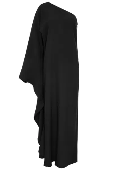 Shop Taller Marmo Balear One-shoulder Draped Maxi Dress In Black