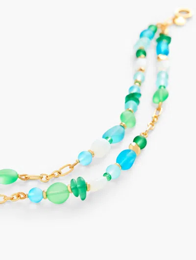 Shop Talbots Multi Sea Glass Necklace - Iced Mint/gold - 001  In Iced Mint,gold