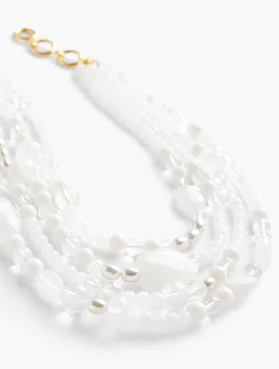 Shop Talbots Layered Multi Bead Necklace - White/gold - 001  In White,gold