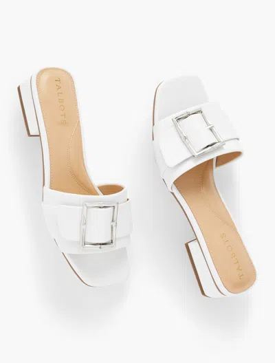 Shop Talbots Viv Soft Nappa Slide Sandals - White - 10 1/2 M