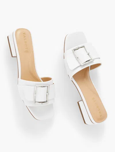 Talbots Viv Soft Nappa Slide Sandals - White - 11m  In White