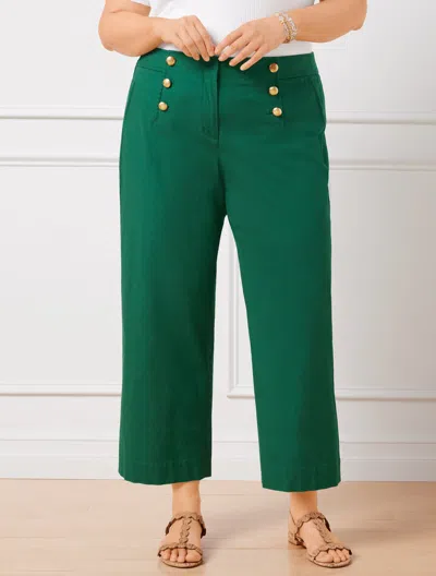 Shop Talbots Plus Size - Cotton Slub Sailor Crop Pants - Heritage Green - 18