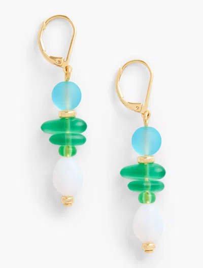 Shop Talbots Sea Glass Drop Earrings - Iced Mint/gold - 001  In Iced Mint,gold
